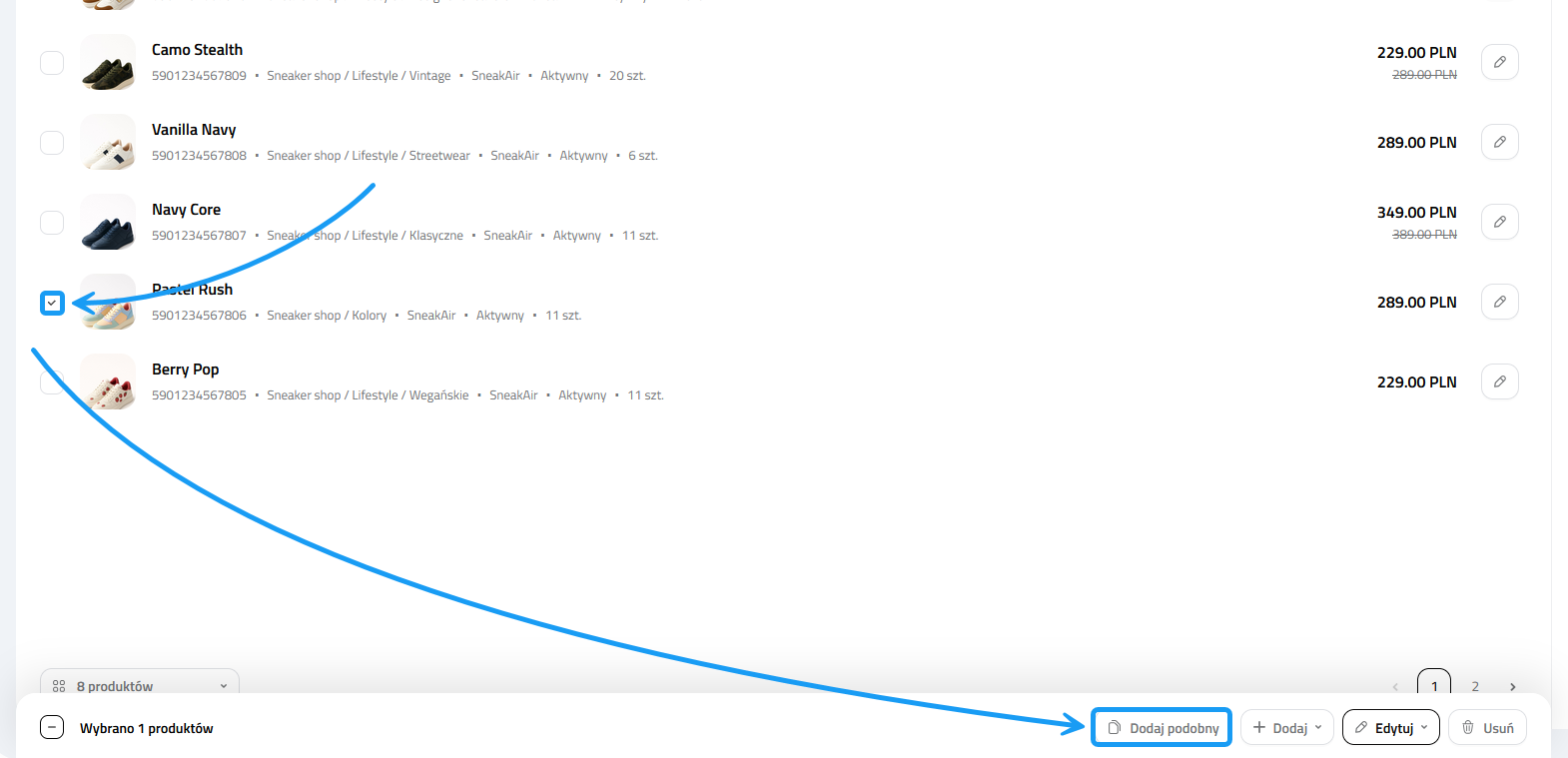 Selesto - duplikacja produktów
