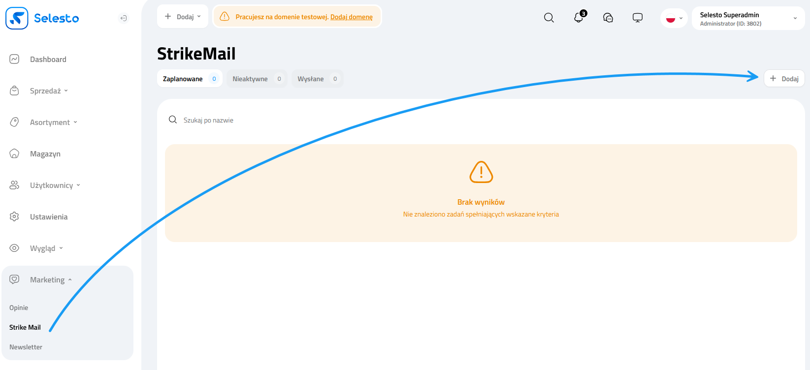 Selesto - jak włączyć Strikemail