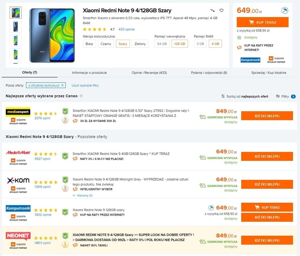 Selesto - ustawienia integracji Ceneo