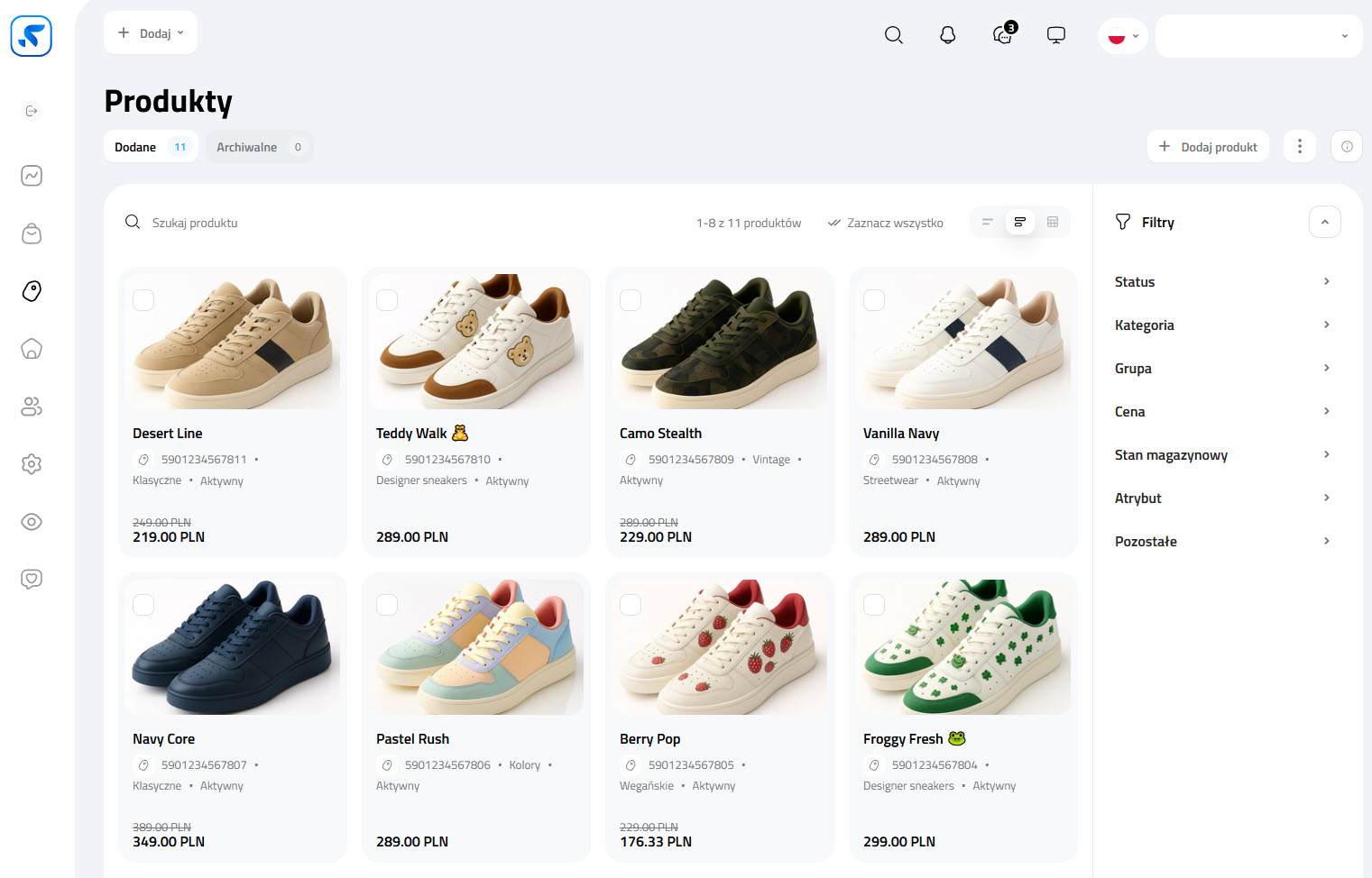 Panel administracyjny na platformie e-commerce Selesto