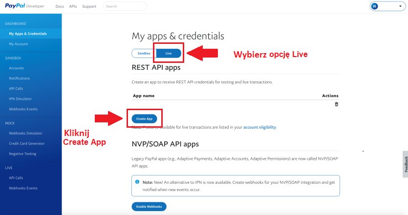 Selesto - panel klienta PayPal