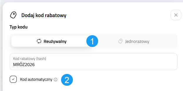 Selesto - ustawienia kodów rabatowych i promocji