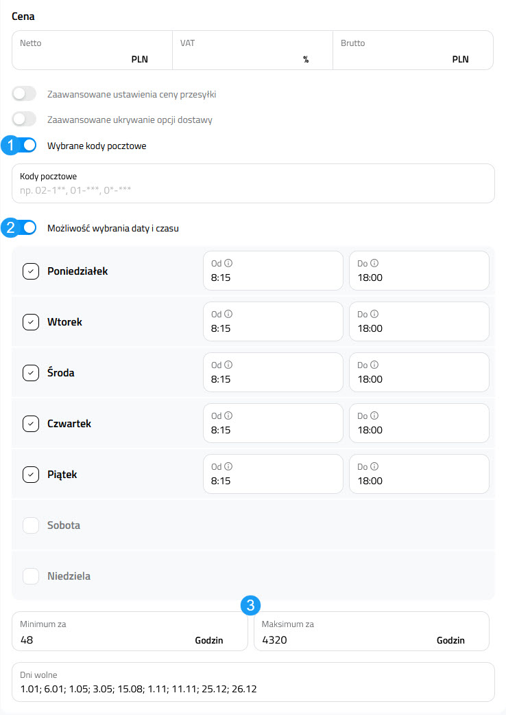 Selesto - lokalizacja i daty dostaw