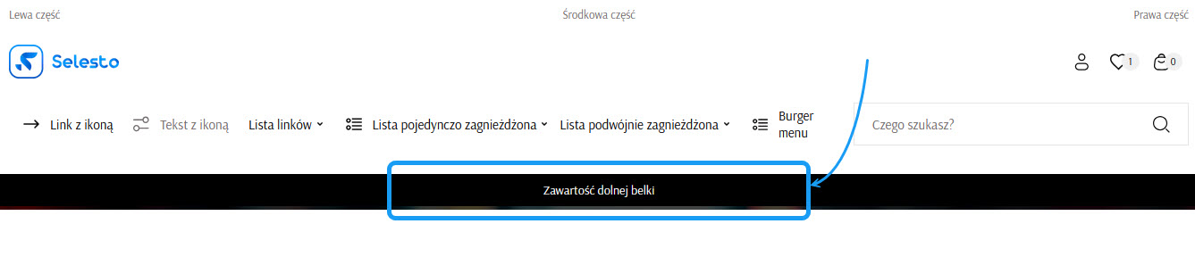Selesto - Wygląd - CMS - Menu - Dolna belka