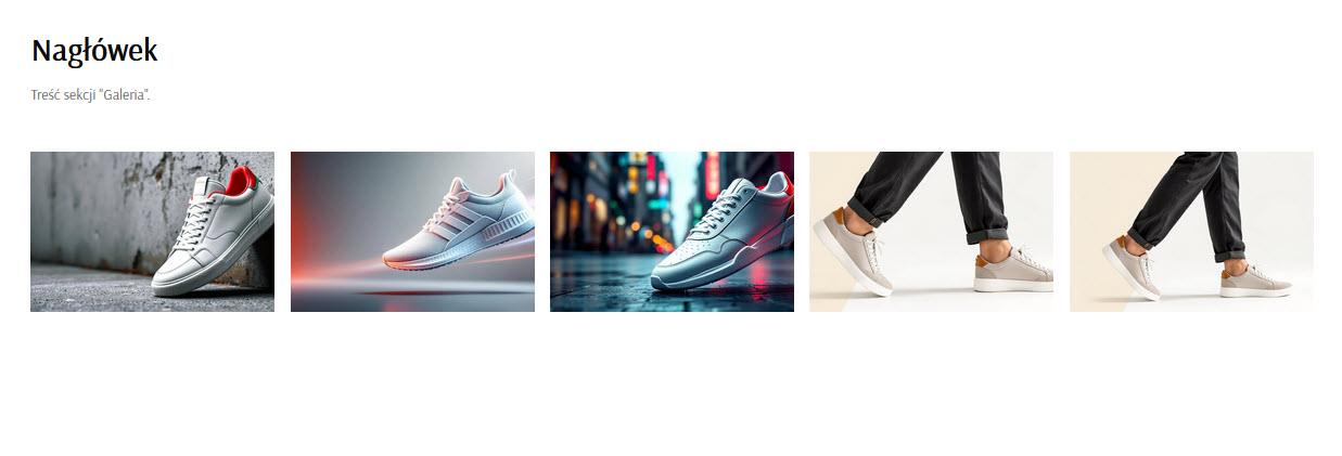 Selesto - przykład sekcji "Galeria"