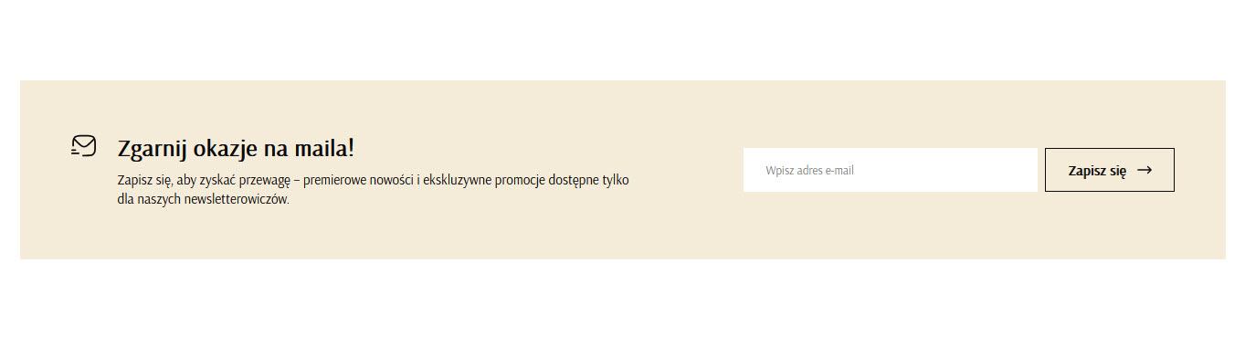 Selesto - przykład sekcji Newslettera