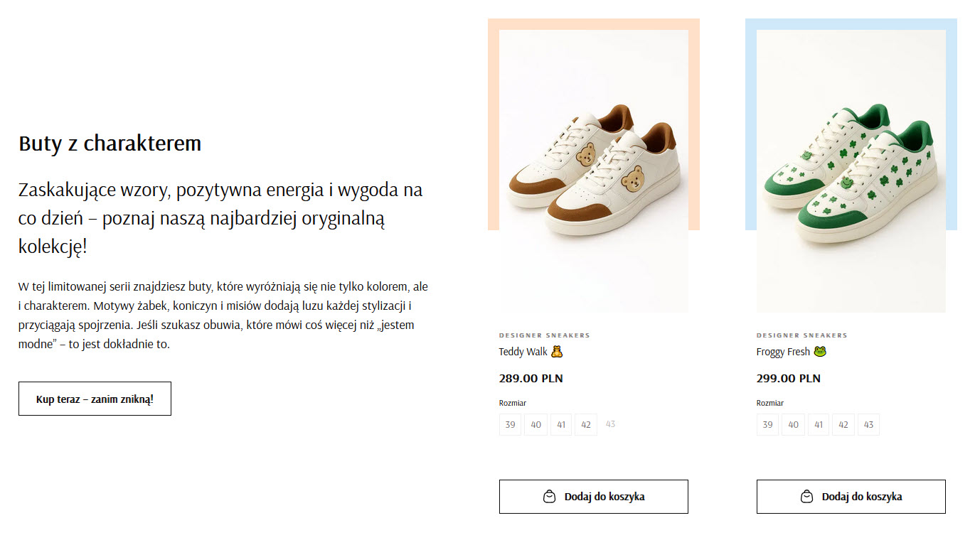 Selesto - zdjęcie "Sekcja opisowa 50-50 z produktami"