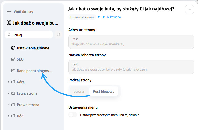 Selesto - tworzenie nowych artykułów blogowych