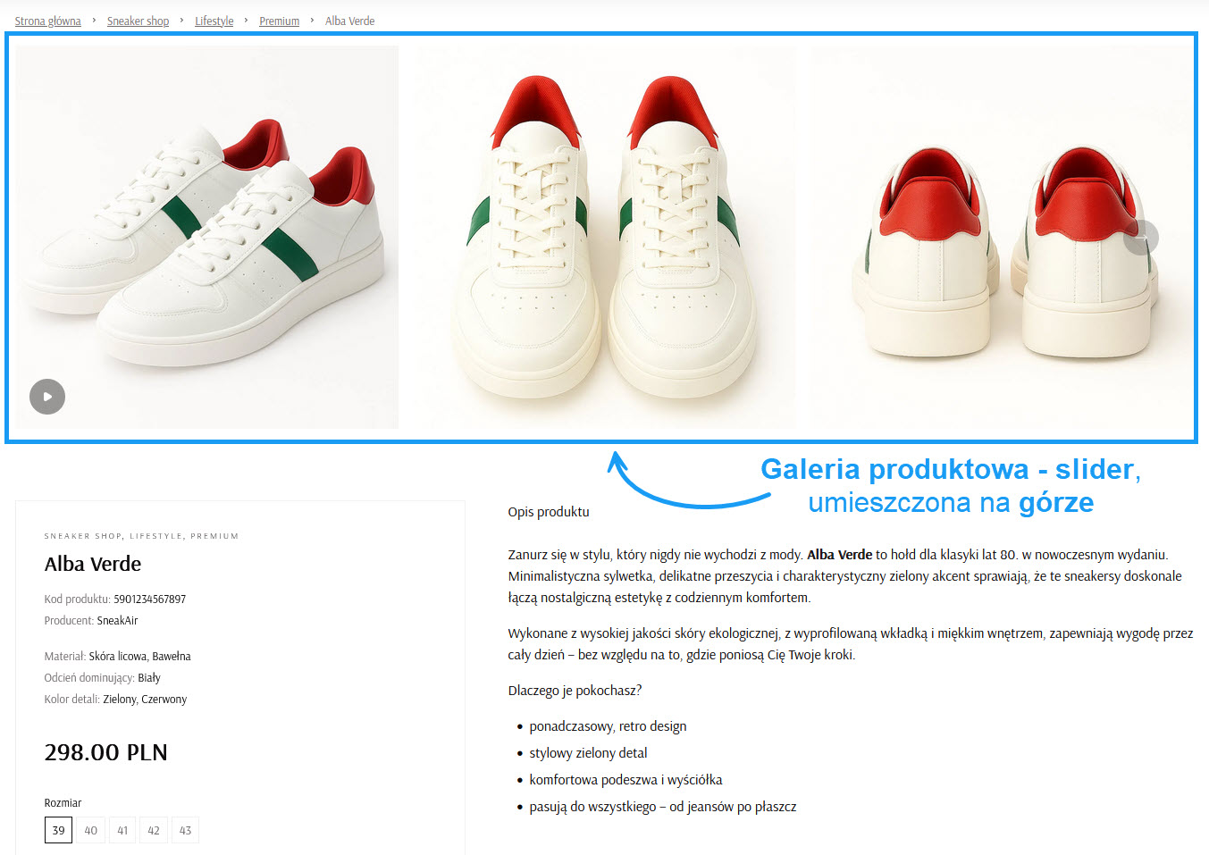 Selesto -sekcja "Galeria produkowa - slider"