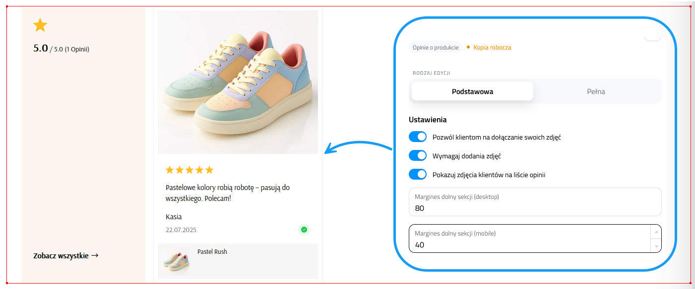 Selesto - sekcja "Opinie o produkcie"